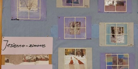Powiększ grafikę: Wystawa prac wykonanych przez dzieci ze świetlicy "Jesienno - zimowe pejzaże"