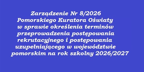 ZARZĄDZENIE POMORSKIEGO KURATORA OŚWIATY